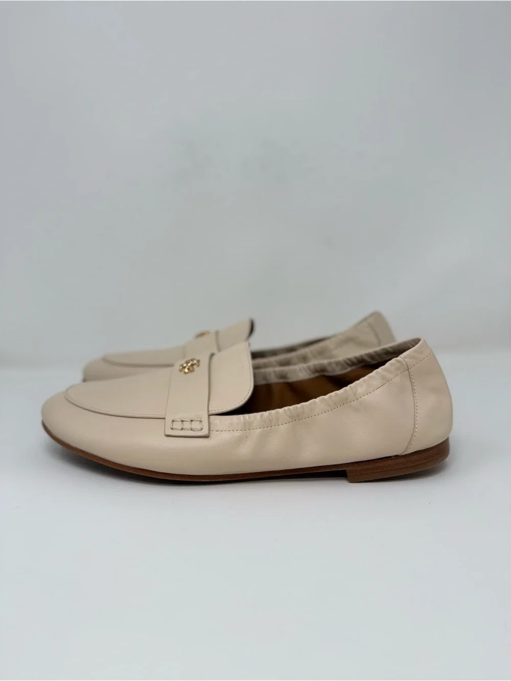 New Tory Burch Ballet Loafer New Cream Sz 10